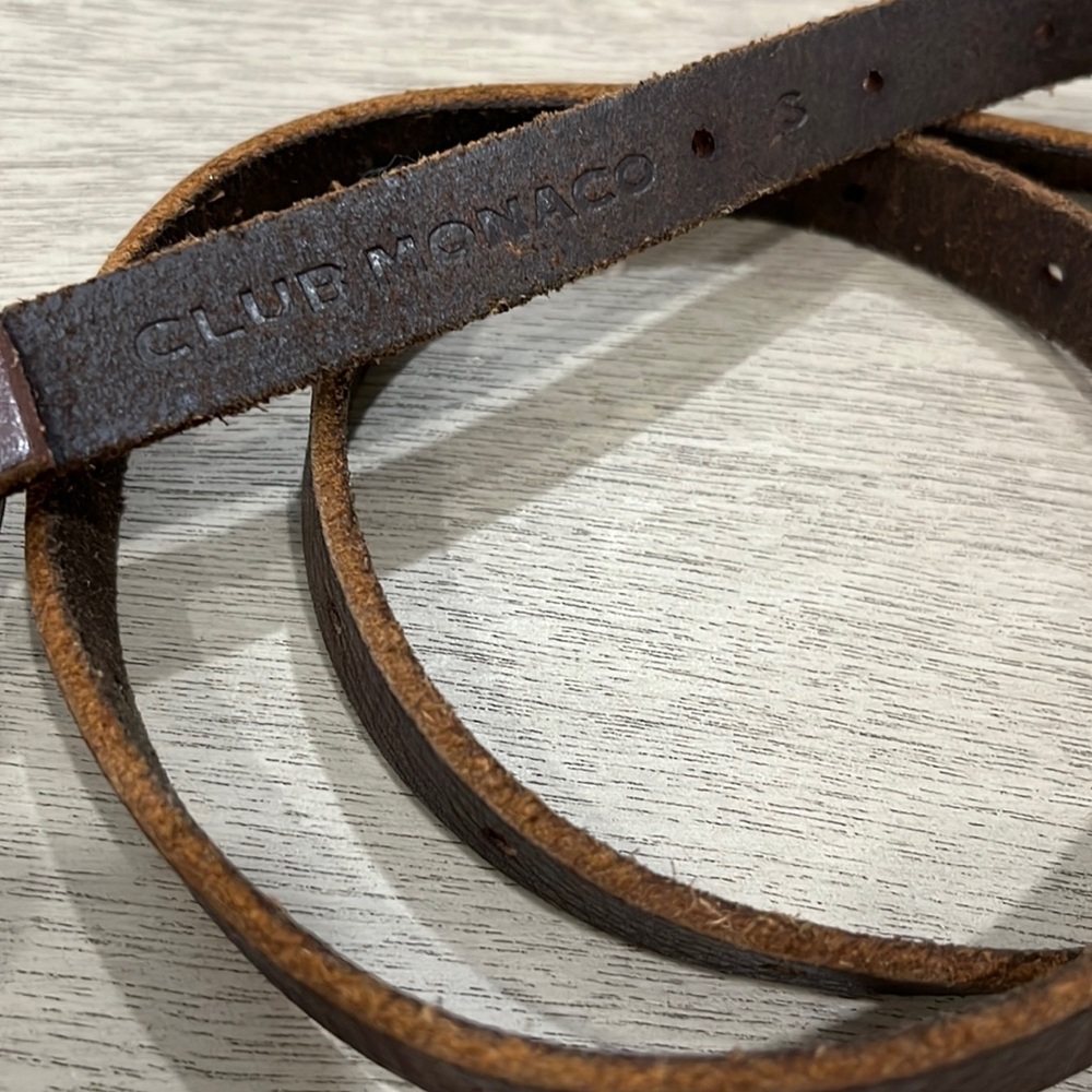 Club Monaco Brown Leather Belt - Picture 3 of 3